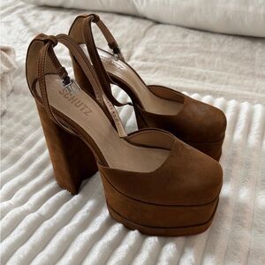 SCHUTZ Tan Platform Heels